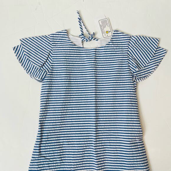 NWT Florence Eiseman Size 12 Seersucker Flutter Sleeve Dress - Picture 2 of 6